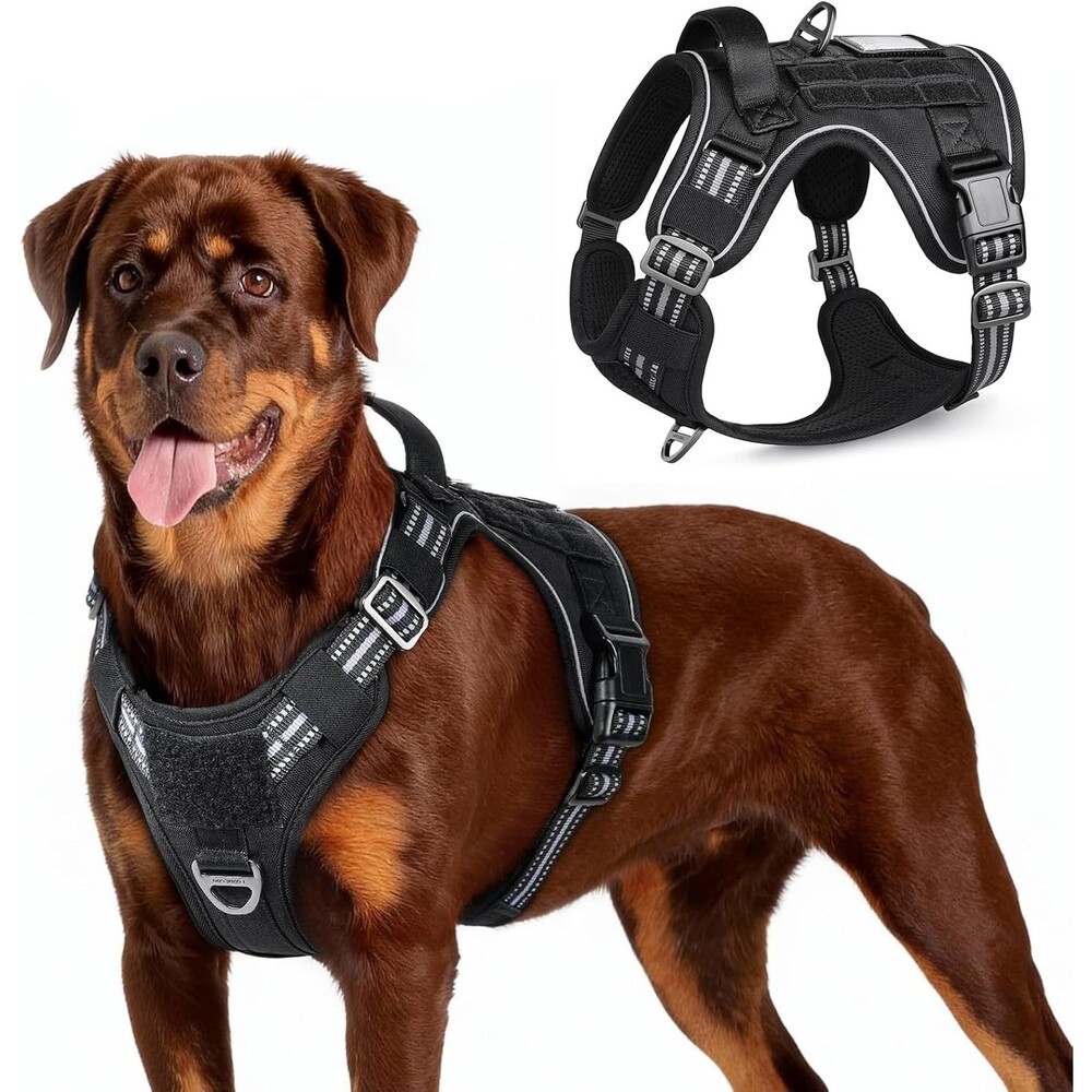 Rabbitgoo Tactical Dog Harness Large No Pull Military Service Vest Leash - Picture 3 of 3